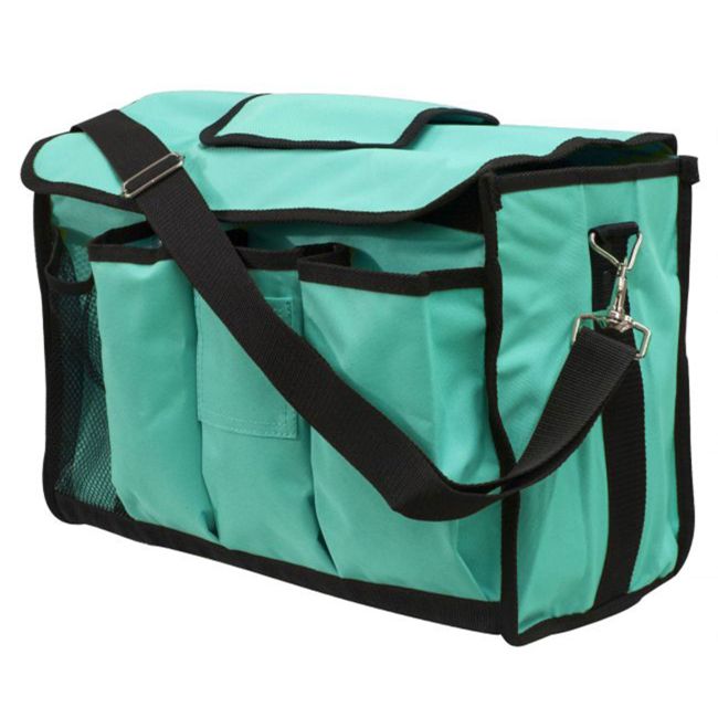 Durable nylon Showman grooming tote in black with Cordura finish and Velcro closures for secure storage.