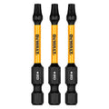 Three DEWALT drill bits with black and yellow design on a white background