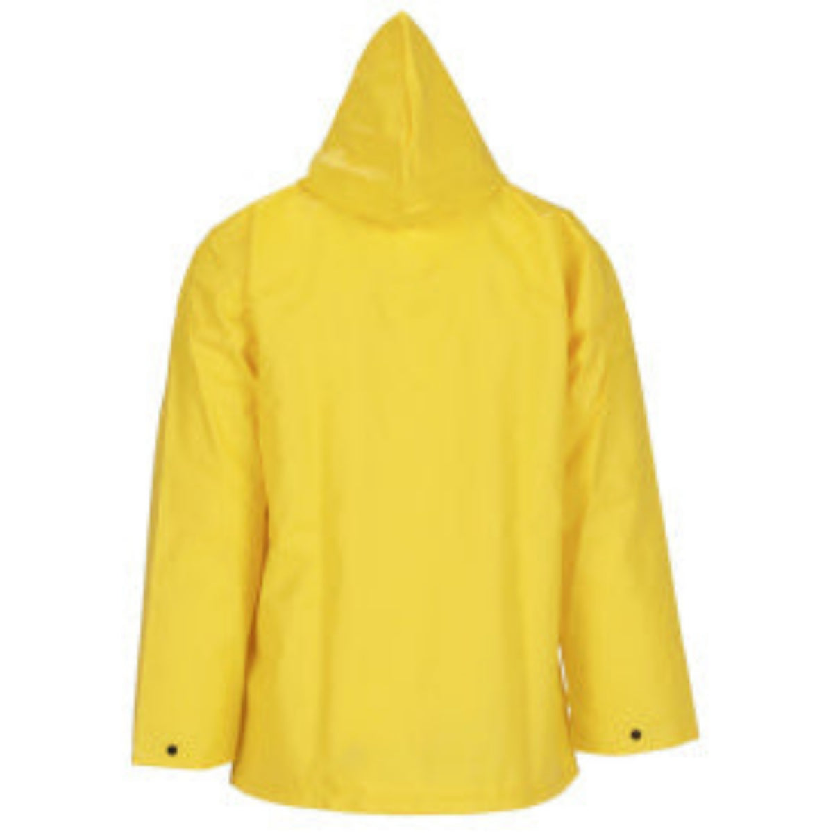 Back view of Tingley yellow raincoat.