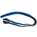 Tough 1 blue and black braided contest reins with conway buckles on the ends.