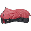  420D turnout sheet showing leg straps and breathable lining design.