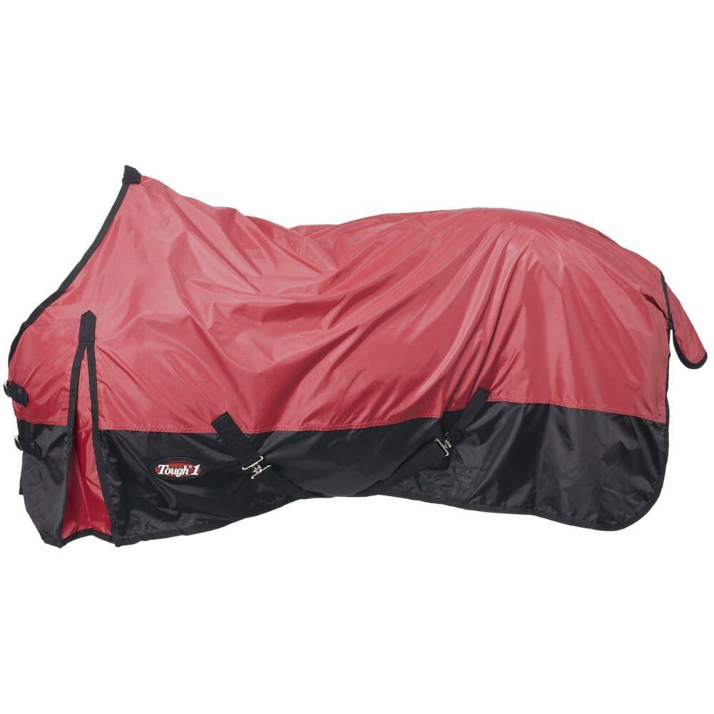  420D turnout sheet showing leg straps and breathable lining design.