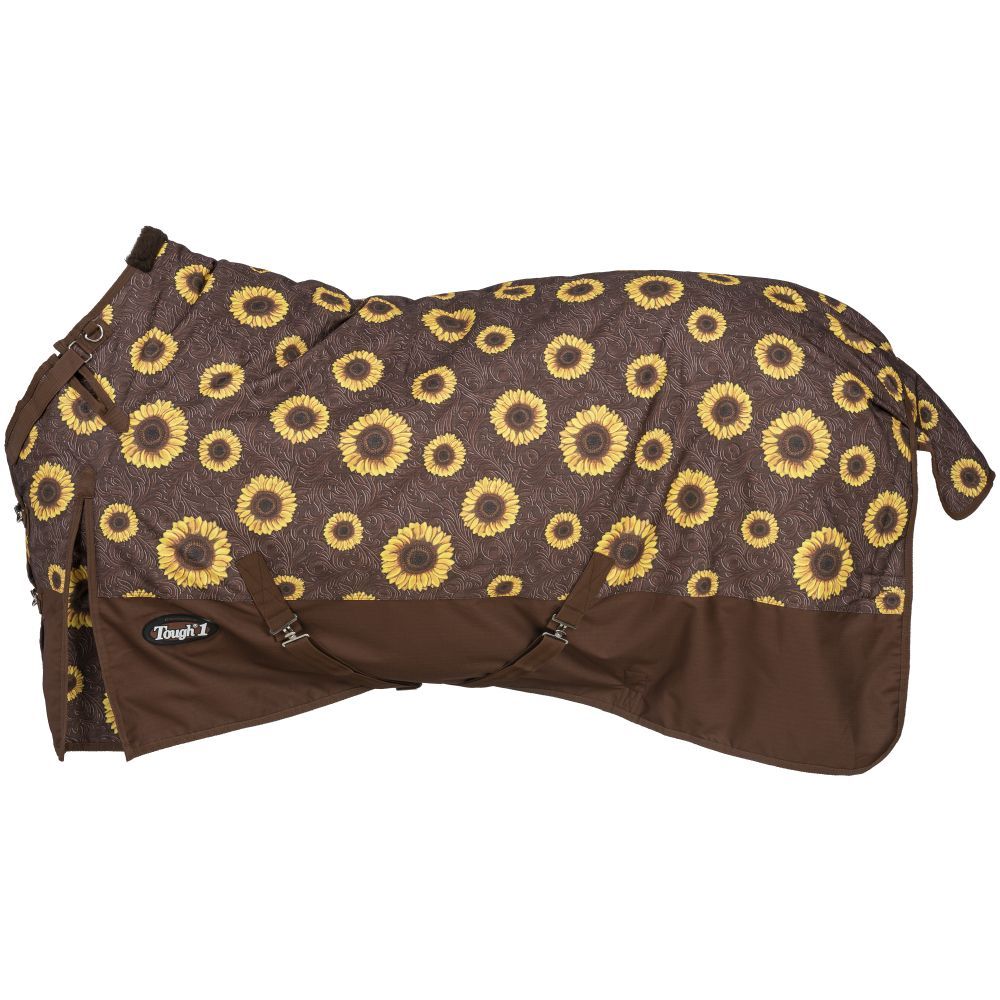 Tough 1 1200D Pony Sunflower Print Turnout Blanket with Snuggit