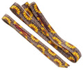 A set of nylon off billet and tie strap with a printed sunflower pattern.