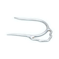 A single stainless steel slip-on spur with a bumper design for equestrian riding.