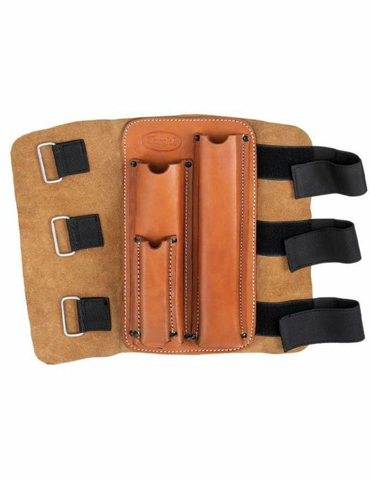 Leather Farrier Lower Leg Tool Holder with Elastic Straps for Hoof Care