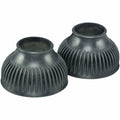 Durable ribbed rubber bell boots for horses with slip-on design