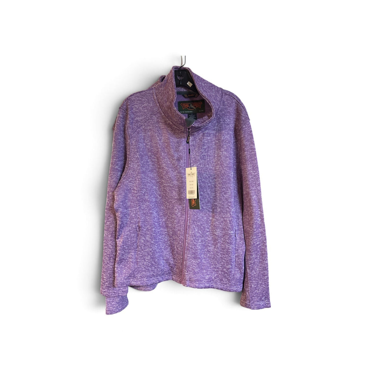 Front view of the Trail Crest purple zip up jacket