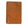 Brown leather wallet on a white background