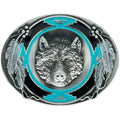 Turquoise & Silver Bear Belt Buckle