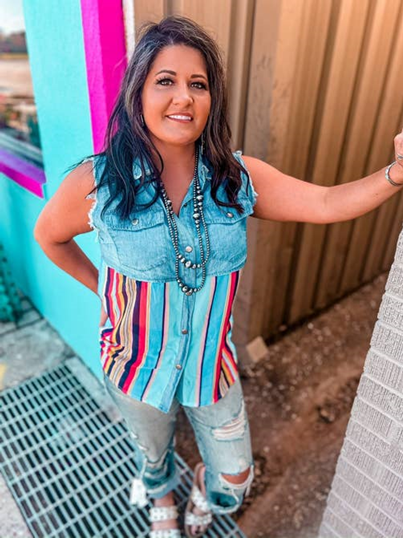 Denim, Serape Shirt, Light Denim / Summer Serape