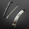 Small genuine cowhide hair-on leather banana hair clip Western style laid flat