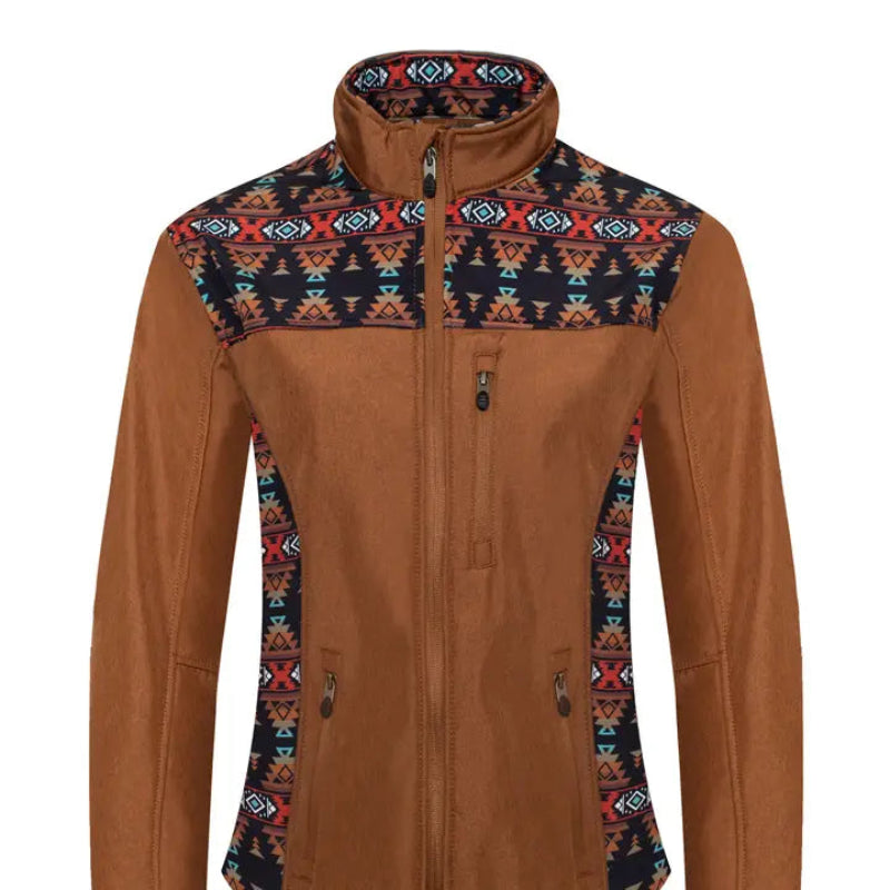 Women's Softshell Aztec Print Fleece-Lined Jackets