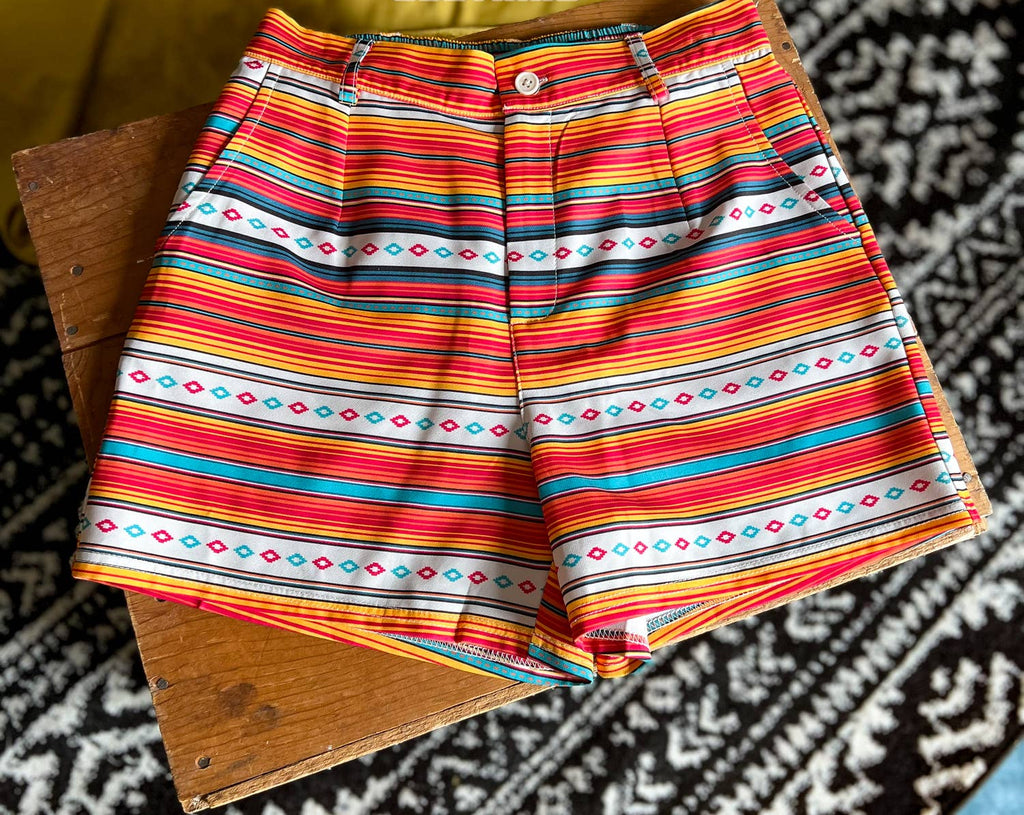 Women's Serape Print Shorts – Western Boho Style