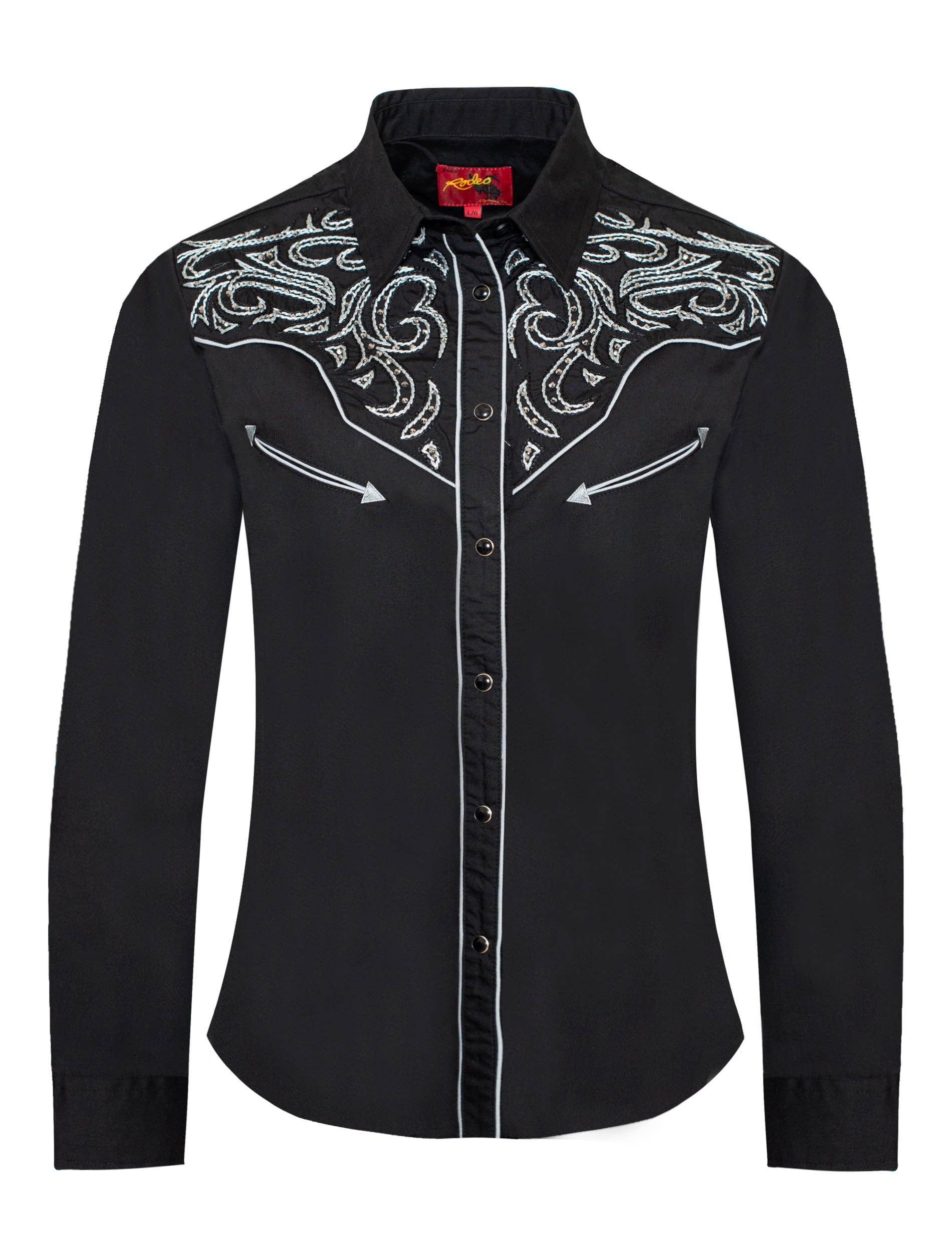 Women's Long-sleeves Cotton/Poly Western Embroidered Dress Shirts