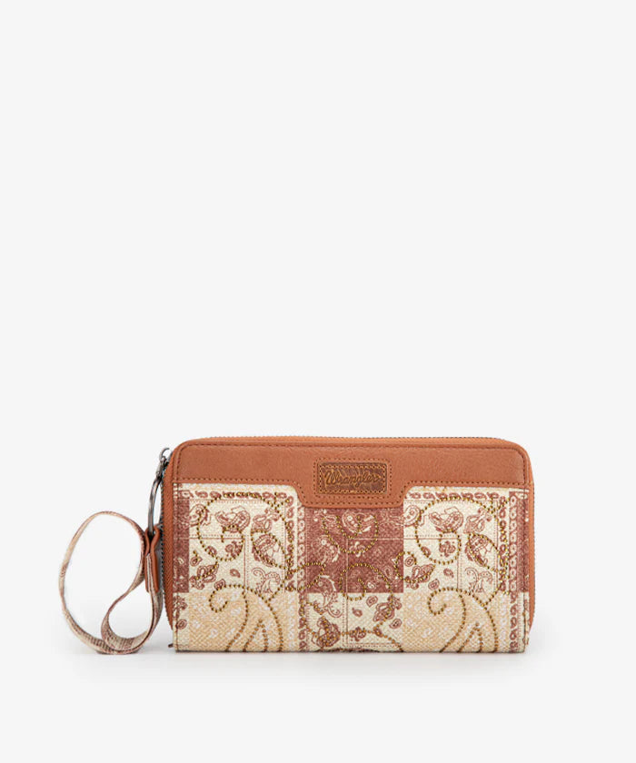 Wristlet with floral pattern on a white background