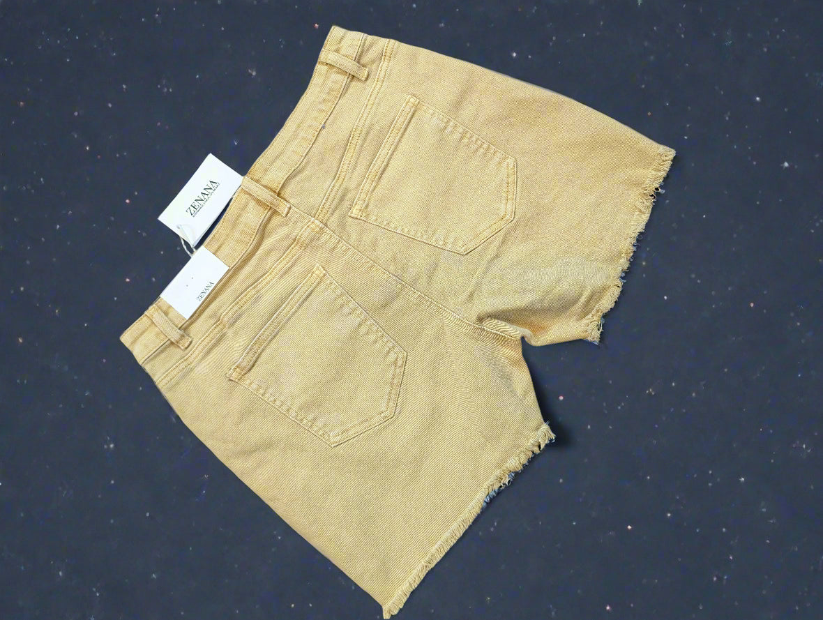 Zenana Acid Washed Frayed Cutoff Shorts