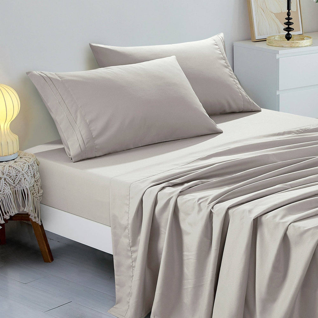 Soft Microfiber Deep Pocket Bed Sheets - 4 Piece Set- Taupe Color