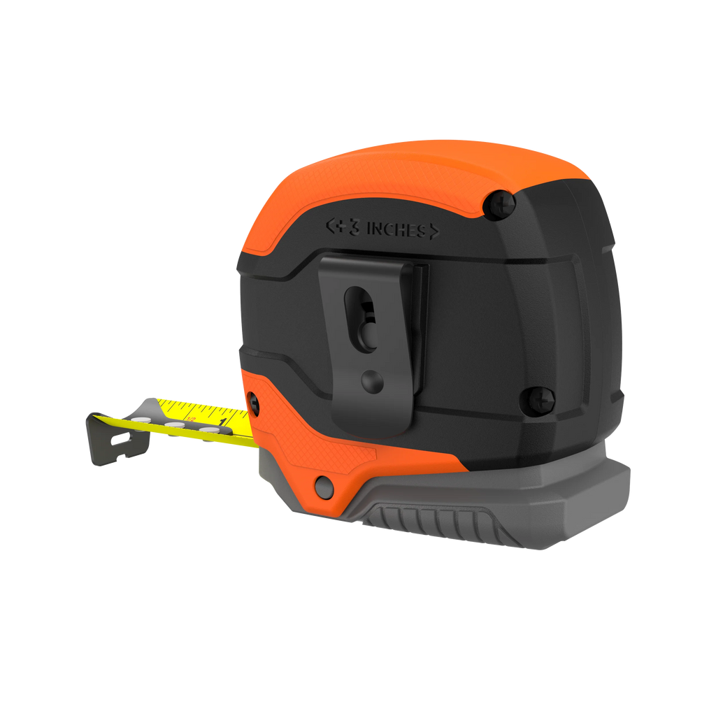 Orange and black tape measure 
