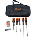 Beyond by BLACK+DECKER 23-piece screwdriver set with black storage bag, screwdrivers, hex keys, and bits