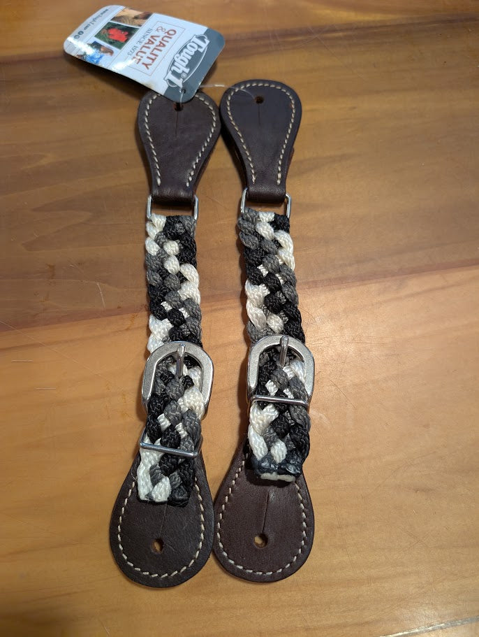 Tough1 Multicolor Braided Poly Spur Straps | Adjustable Western Spur Straps