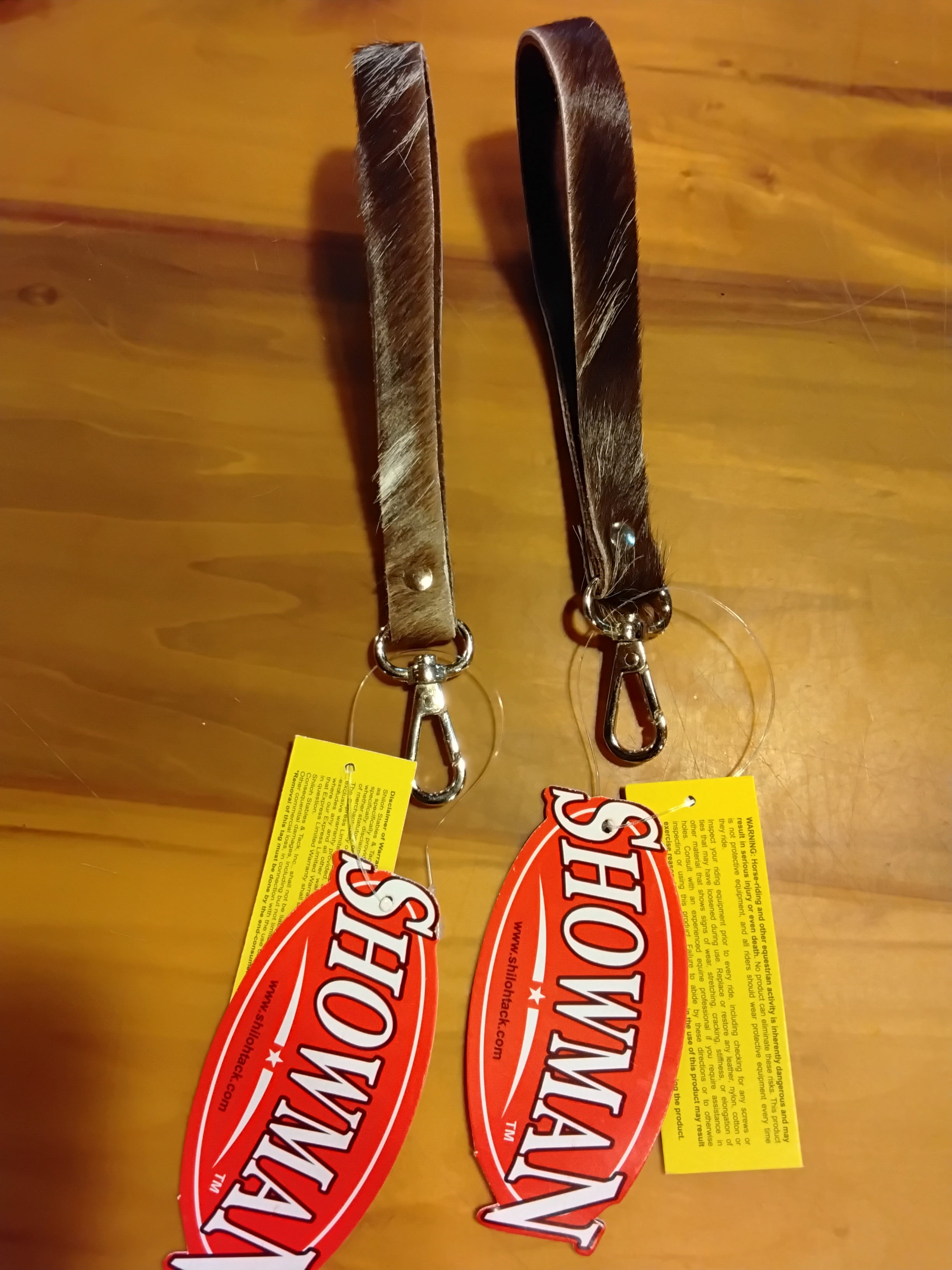 Brown and white wristlet straps