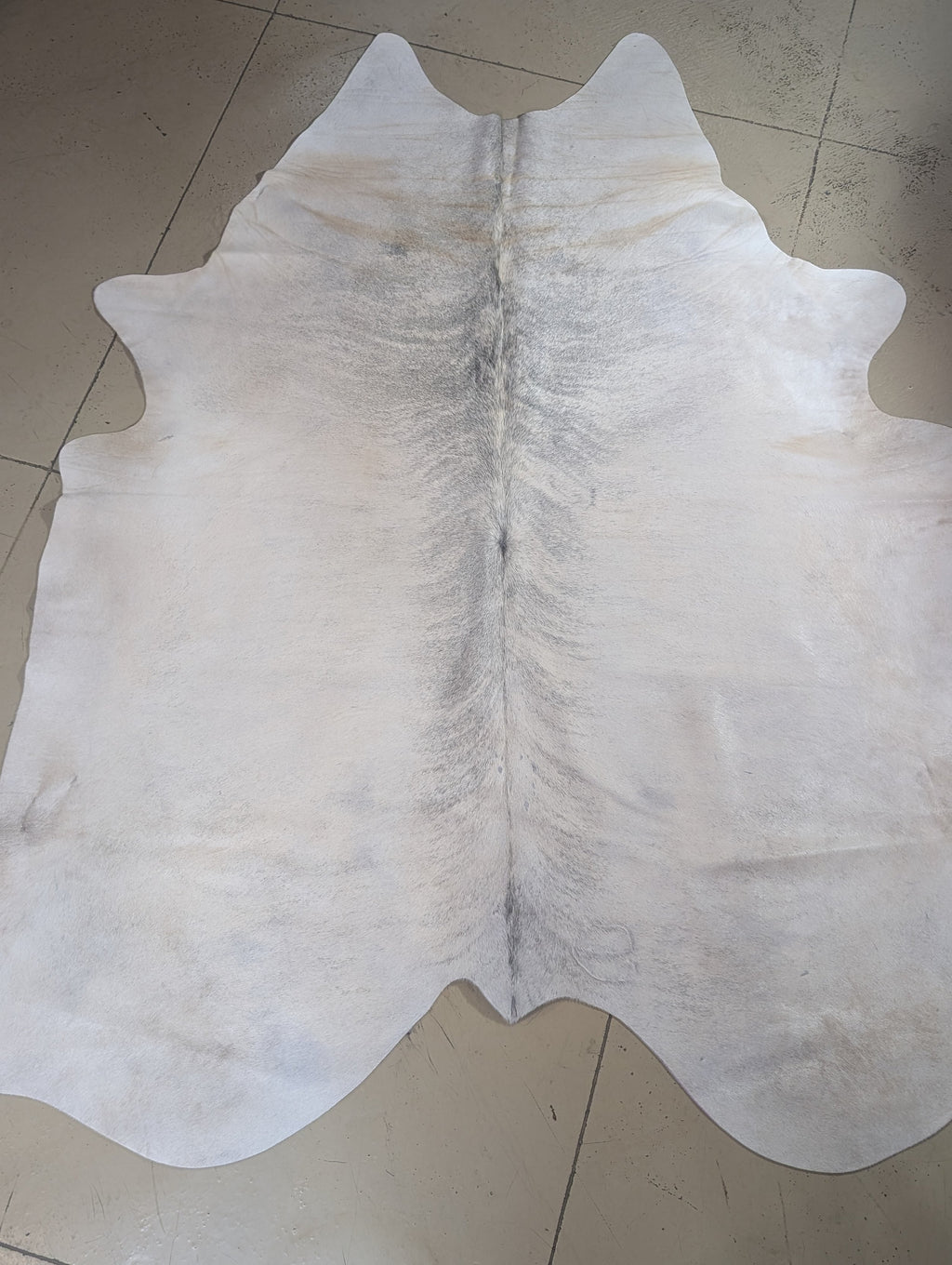 Individually named Vera shown as a white with grey striped pattern on the spin 