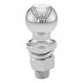Chrome Curt 2-inch trailer hitch ball with lock washer and mounting nut.