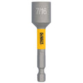 DeWalt drill bit with a yellow collar and '7/16' marking on a white background