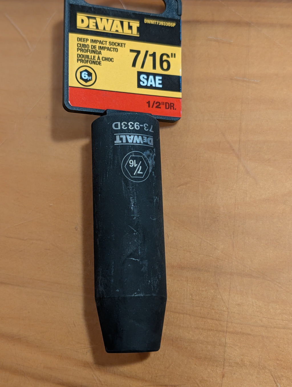 DEWALT 1/2" Drive Socket Deep Impact 6 PT 7/16