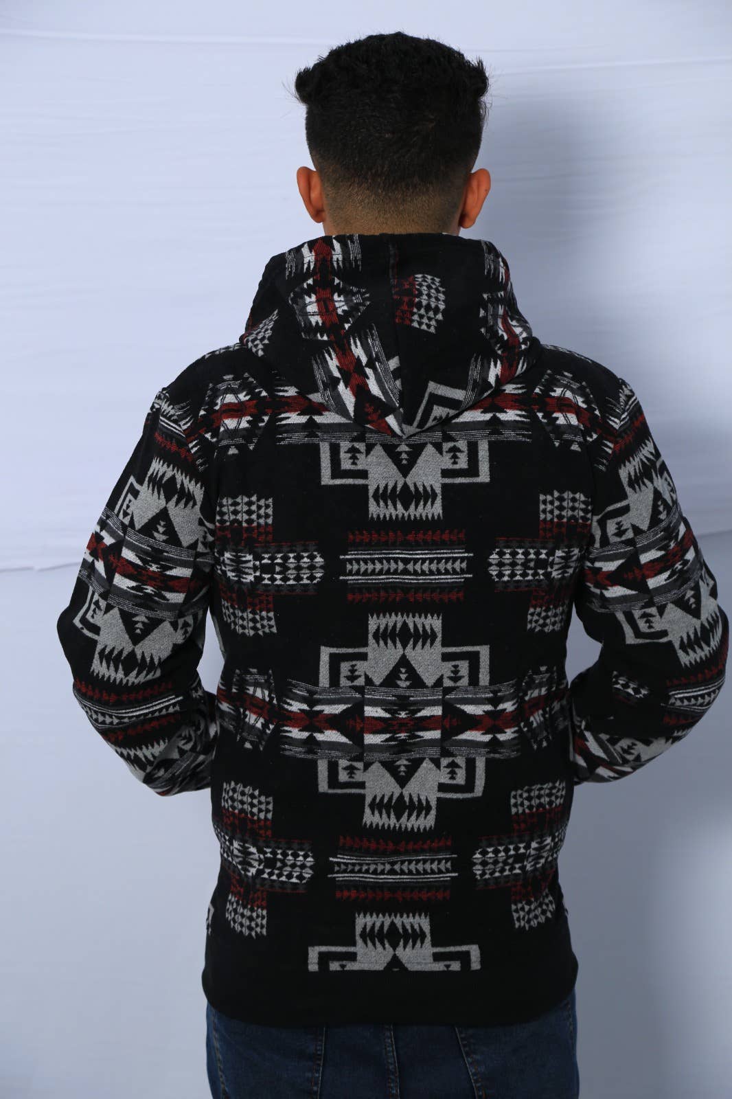 Adult Hoodie Jacket With Southwest Aztec Designs