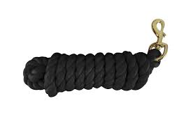Black rope with a metal clasp on a white background