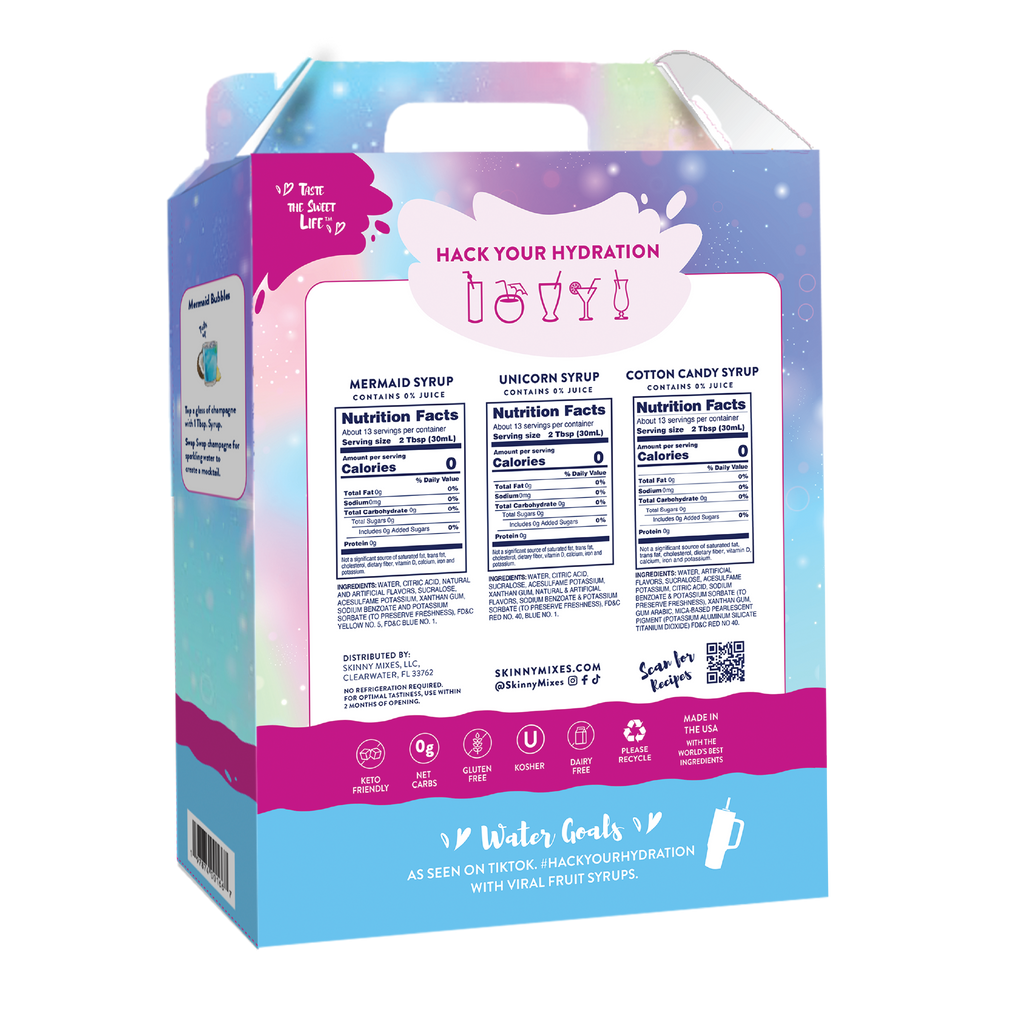 Box of Skinnit Mixes with colorful design and nutrition facts on a white background