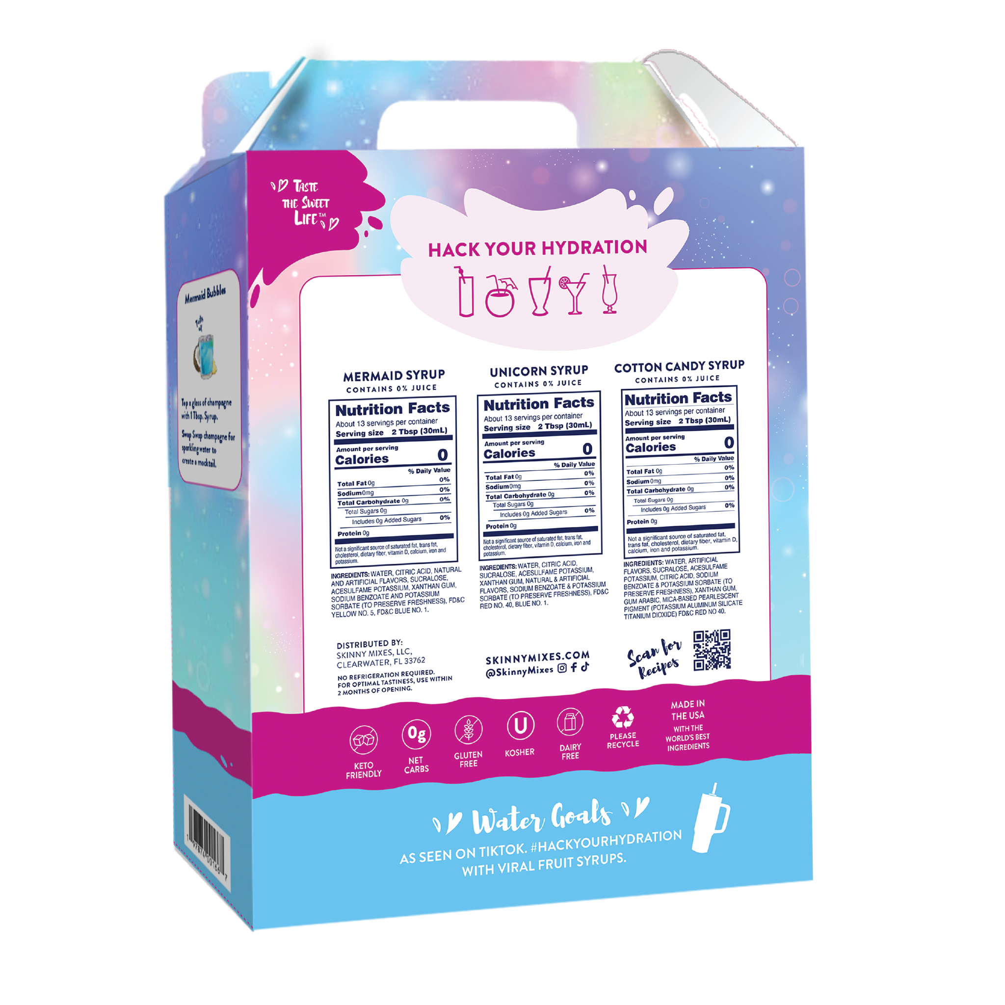 Box of Skinnit Mixes with colorful design and nutrition facts on a white background