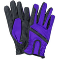 Equitare purple riding glove with black accents and palm