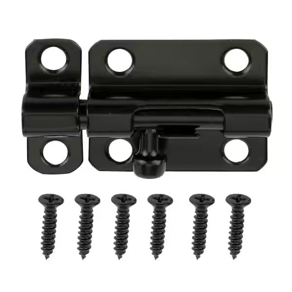 Black Barrel bolt with screws