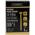 Everbilt #9 x 2-1/2" Star Drive Flat Head Interior Wood Screws – 100 ct