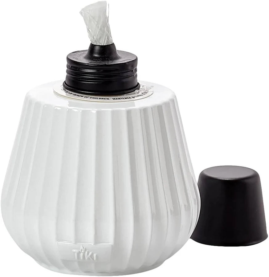 White Tiki table top torch 5.5in