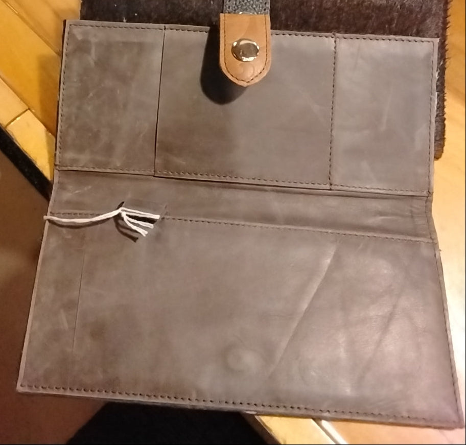 inside view of the hair on checkbook wallet