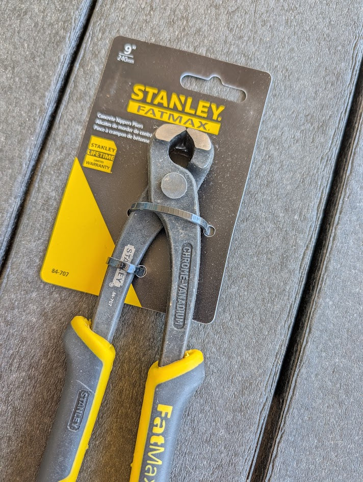 Stanley fatmax concrete cutting pliers with grip handle