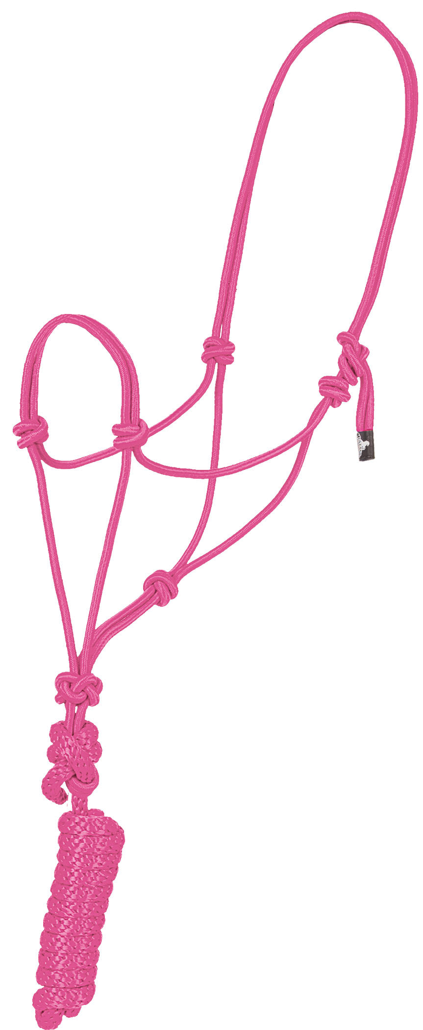 Mustang Hot Pink Braided Poly Rope Halter with Detachable 8-Foot Lead Rope for Horses