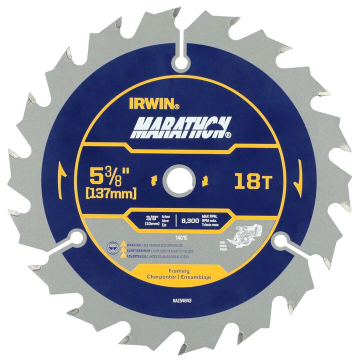 Irwin 5-3/8" 18T Circular Saw Blade up-close