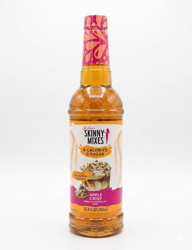 Bottle of Skinny Mixes Apple Crisp syrup in a 750ml bottle