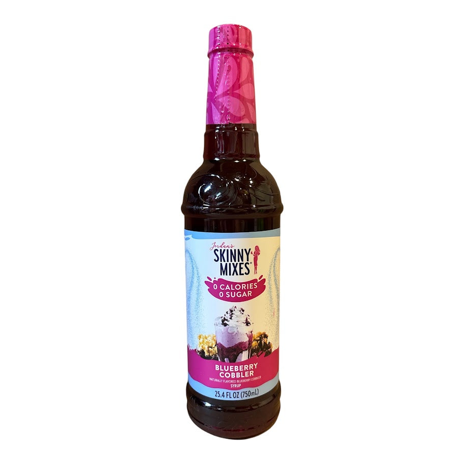 A bottle of Jordan's SKinny Mix 750ml in the flavor Blueberry cobbler