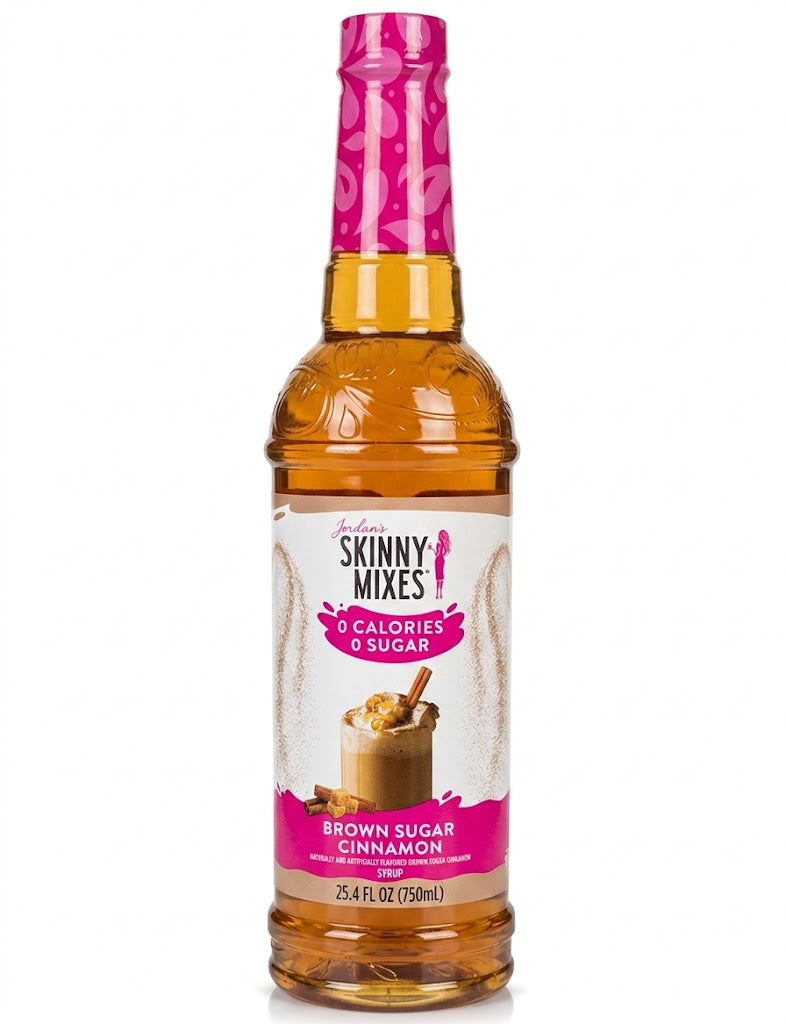 Bottle of Jordan's Skinny Mixes Brown Sugar Cinnamon syrup in a 750ml bottle