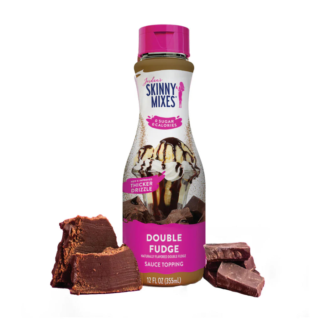 Jordan's Skinny Mixes Double Fudge sauce topping with chocolate pieces
