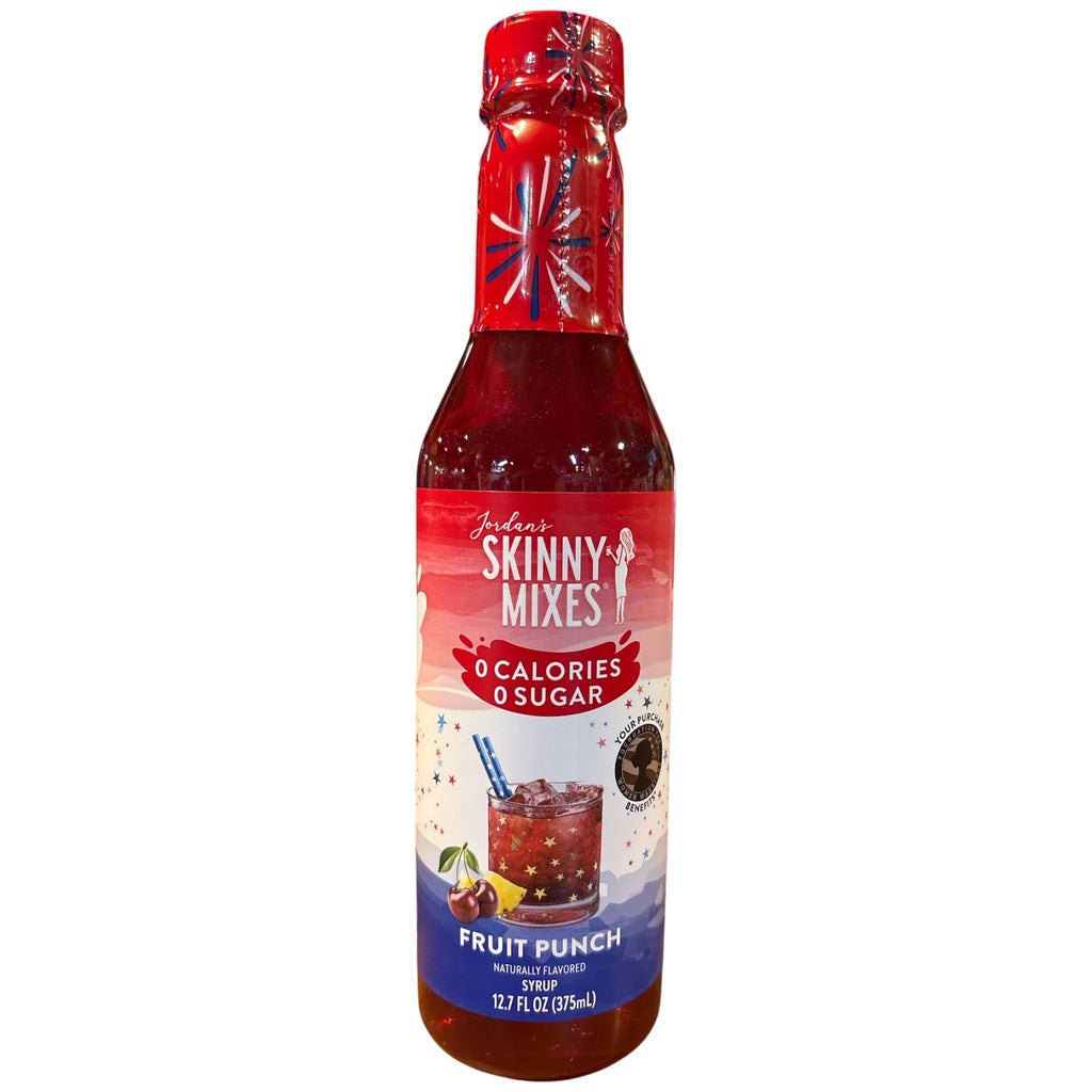 A bottle of Jordan's Skinny Mix 375ml in the flavor Fruit Punch