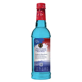 Jordan's Skinny Mix Rocket Pop syrup in a 750ml bottle showing the back of bottle