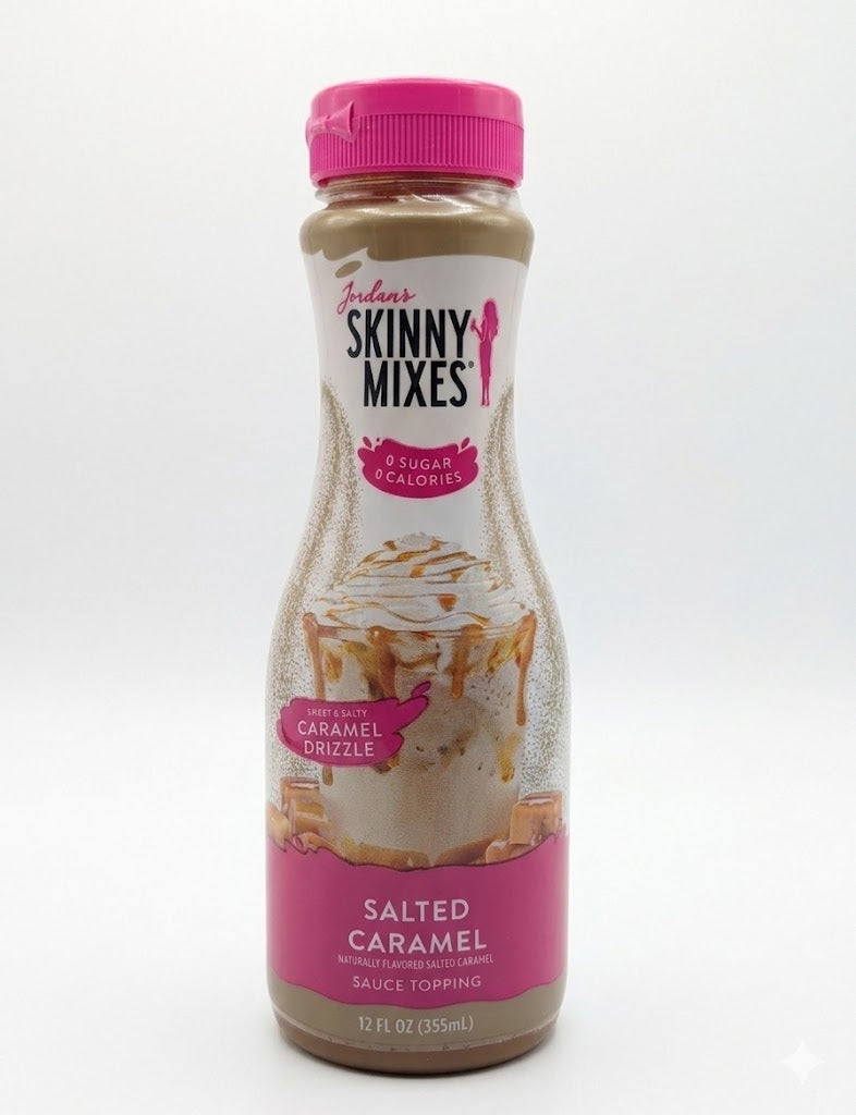 Jordan's Skinny Mix Sugar Free Salted Caramel Sauce in a bottle