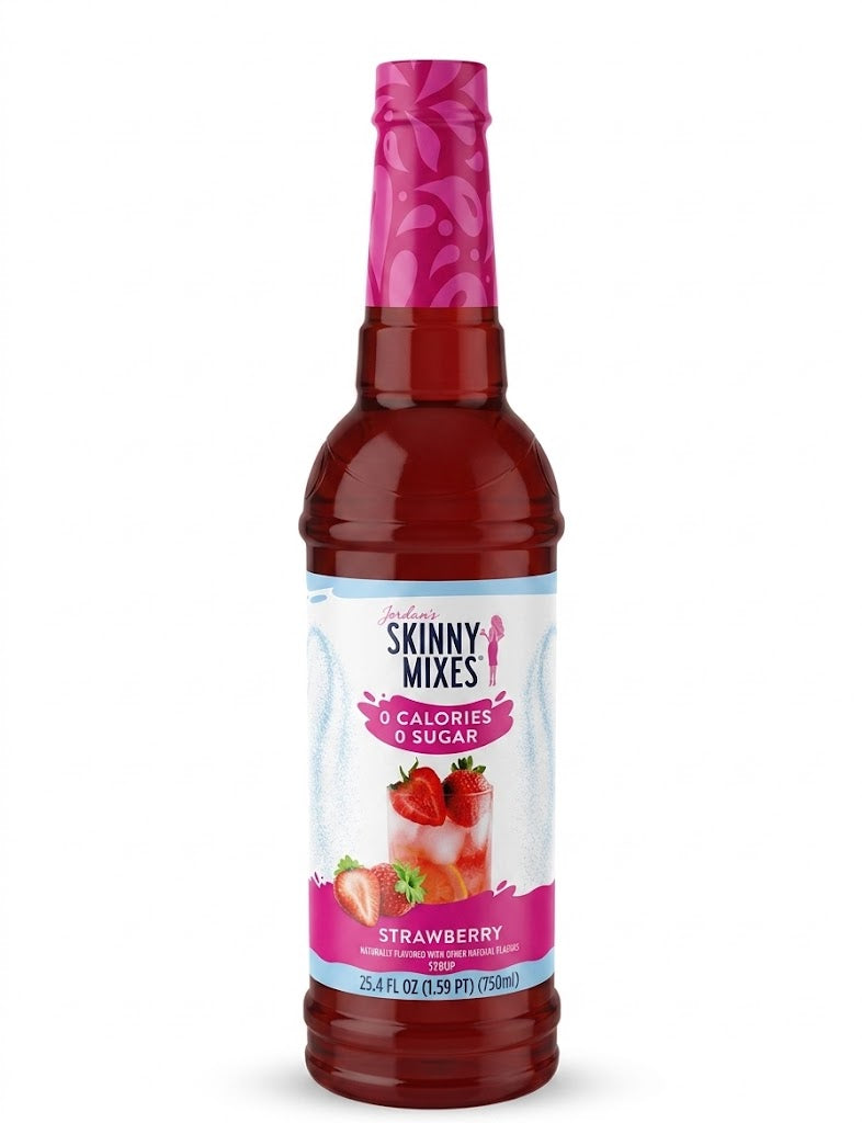 Jordan's Skinny Mixes strawberry syrup in a 750ml bottle